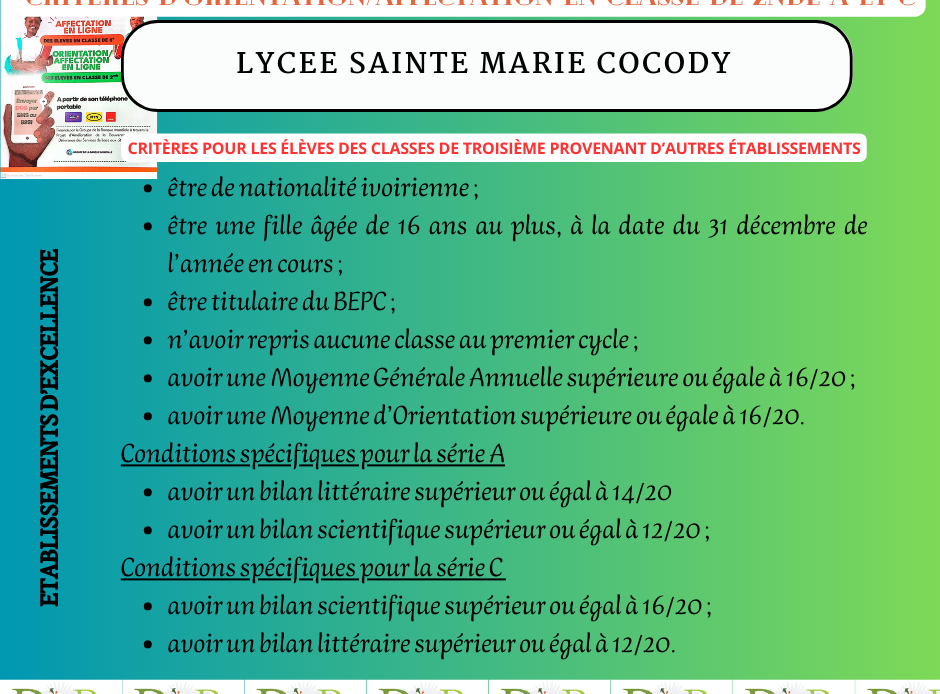 CALCUL DE MOYENNE GENERALE 3ème - Établissement HENRI CARTAN